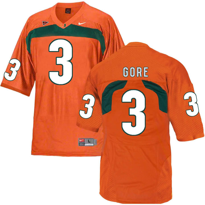 Miami Hurricanes #3 Frank Gore Orange College Football Jersey DingZhi